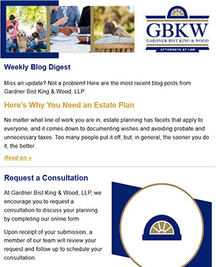 Estate Planning Newsletter - Subscribe Today!